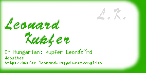 leonard kupfer business card